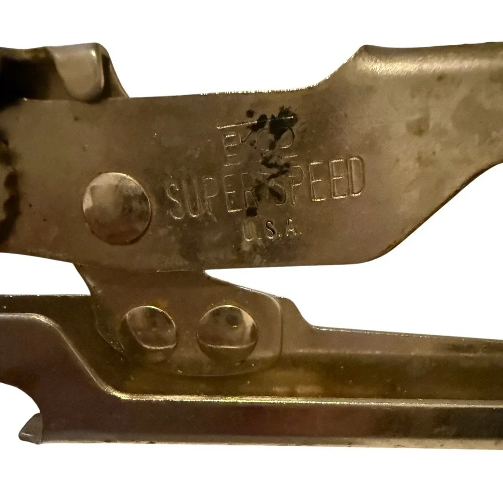 EKCO Metal Miracle Can Opener Bottle Manual Collectible Kitchen Utensil Vtg